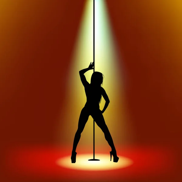 Pole Dancer Pole Dancer Silhouette Stripper Silhouette Striptease Tänzerin Stockvektor