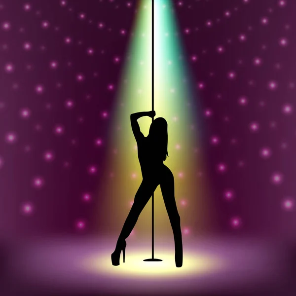 Stripper Silhouette Pol Dancer Silhouette Sexy Stripper Girl Silhouette Striptease — 스톡 벡터