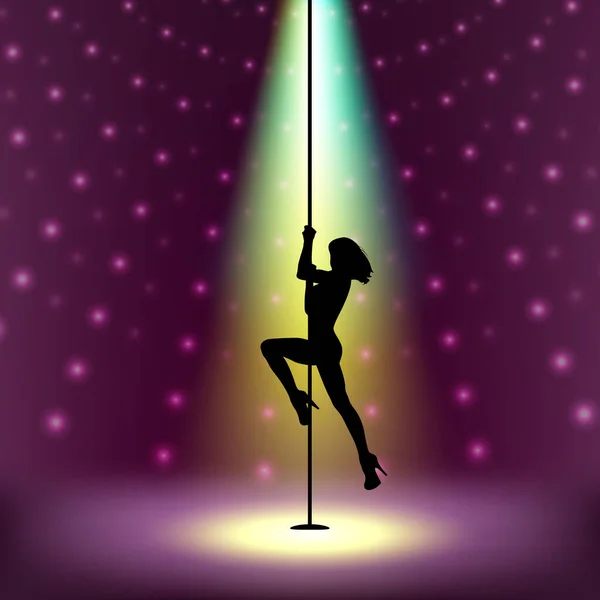 Pole Dancer Pole Dancer Silhouette Stripper Silhouette Stockvektor