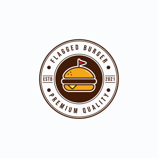 Simple Burger Logo Vector Illustration Design Vintage Cafe Logo Concept — Stockový vektor