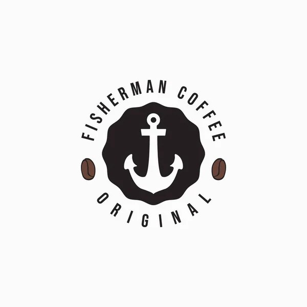 Marine Coffee Shop Minimalist Logo Vector Illustration Design — стоковый вектор
