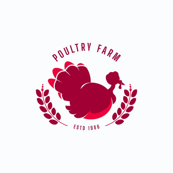 Vintage Minimalist Silhouette Turkey Wheat Grain Logo Vector Illustration Design — Stock Vector