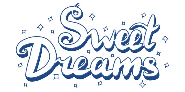 Letras Caligráficas Coloridas Desenhadas Mão Desejar Boa Noite Doces Sonhos — Vetor de Stock