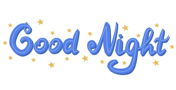 Ręcznie Rysowany Kolorowy Kaligraficzny Napis Życzenia Dobranoc Słodkich Snów Plakat — Wektor stockowy