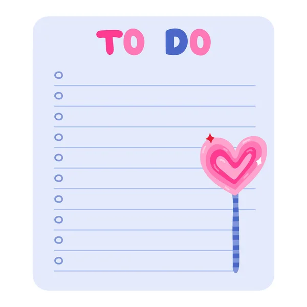 Cute Scrapbook Templates Planner Notes Buy Read Illustrations Love Romance — Stock Vector