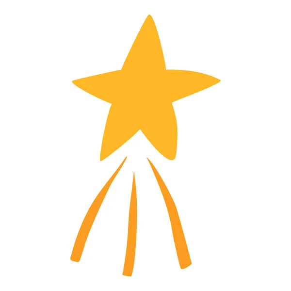 Симпатичная Падающая Звезда Векторный Стилизованный Клипарт Изолирован Заднем Плане Концепция — стоковый вектор
