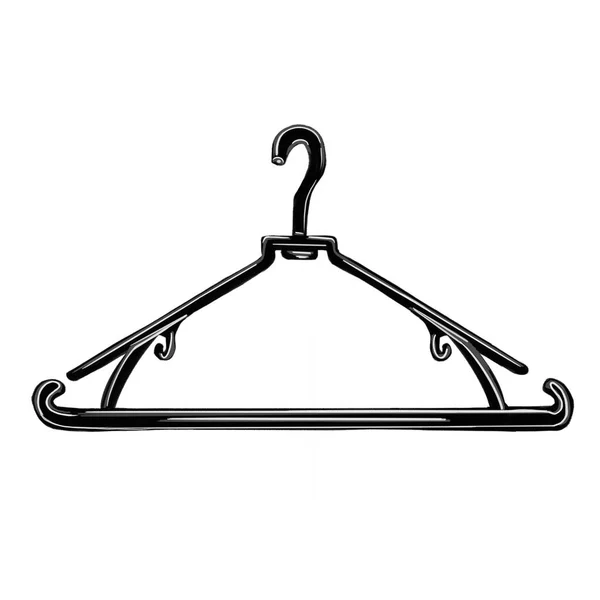 Vector Schets Illustratie Van Een Kleedkamer Hanger Met Zwarte Lijnen — Stockvector