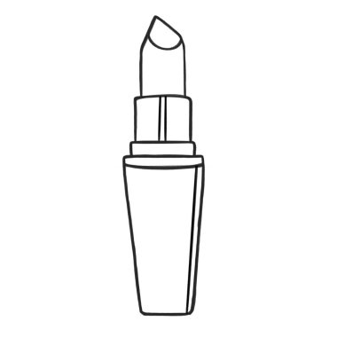 Beyaz arkaplanda ruj ve mürekkep vektörü simgesi çizimi