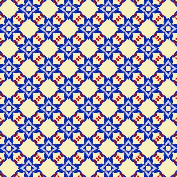 Motif Géométrique Textile Vectoriel Dans Les Tons Bleu Jaune Pâle — Image vectorielle