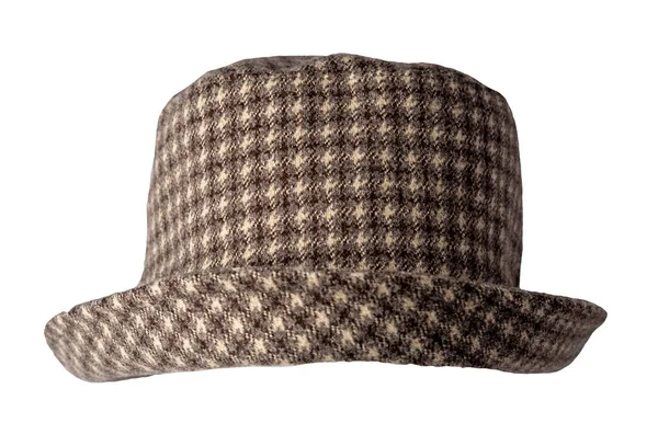 白の背景に隔離された茶色のベージュのバケツ帽子漁師の帽子 アイルランドの国の帽子 セッションの帽子 パナマ — ストック写真