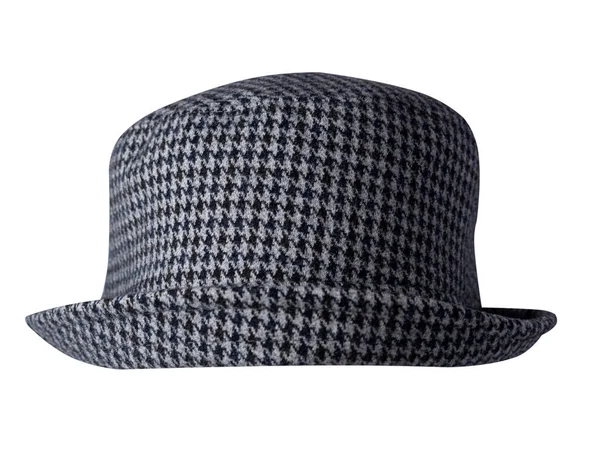 Chapeau Seau Laine Gris Noir Isolé Sur Fond Blanc Chapeau — Photo