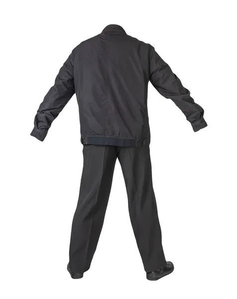 Jacheta Neagră Pentru Bărbați Pantaloni Negri Pantofi Din Piele Neagră — Fotografie, imagine de stoc