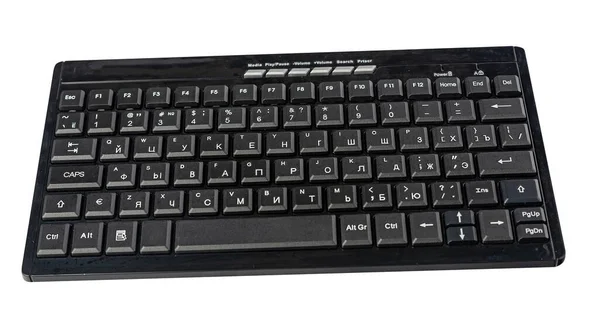 Teclado Aislado Sobre Fondo Blanco Teclado Inalámbrico Negro —  Fotos de Stock