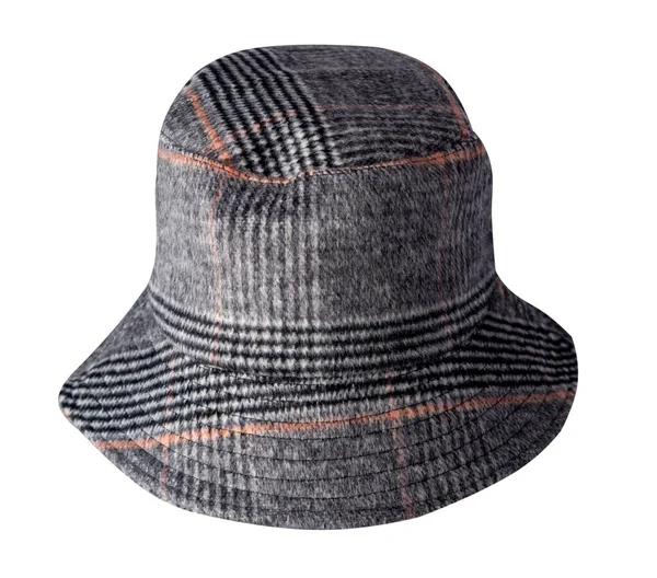 Gray Black Pink Woolen Bucket Hat Isolated White Background Fisherman — Stock Photo, Image