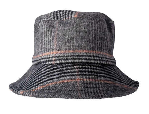 Gray Black Pink Woolen Bucket Hat Isolated White Background Fisherman — Stock Photo, Image