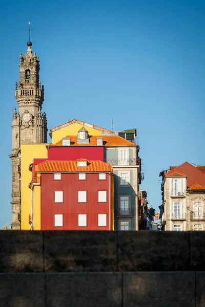 Colorful Buildings Cathedral Tower Clerigos Church Porto Portugal — Stock Photo, Image