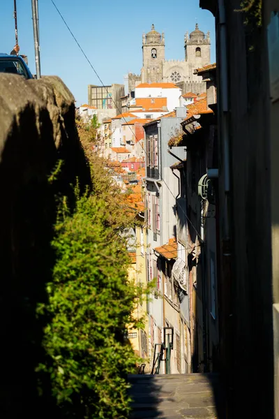 Úzká Ulička Starém Portu Portugalsko — Stock fotografie