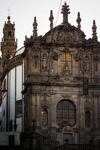 Fachada Iglesia Clerigos Atardecer Oporto Portugal — Foto de Stock