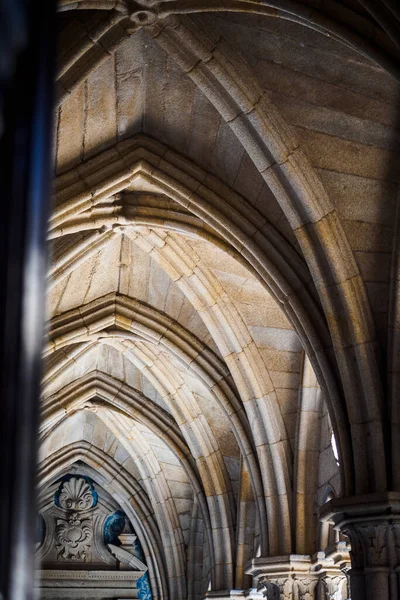 Vaulted Arches Passageways Cathedral Porto Portugal — 图库照片