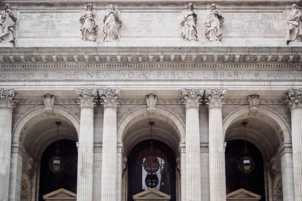 Facade Monumental New York Library Nyc Stock Image