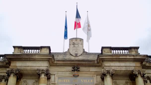 Facade City Hall Bordeaux France — стокове відео
