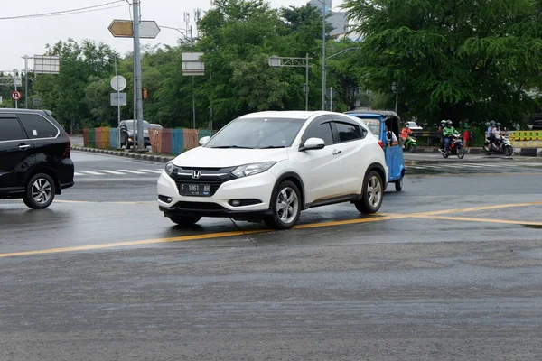 moscow, russia-may, 2017: traffic on the road in the city of barcelona