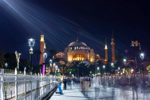 Magnifik Utsikt Över Hagia Sophia Museum Istanbul Turkiet Natten Från — Stockfoto