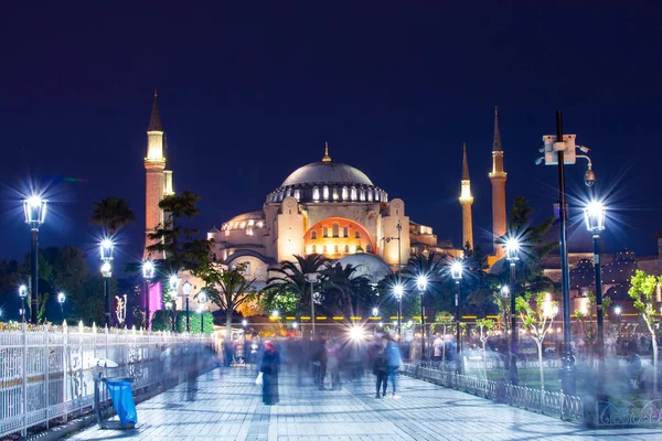 Magnifik Utsikt Över Hagia Sophia Museum Istanbul Turkiet Natten Från — Stockfoto
