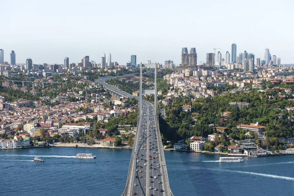 Istanbul Türkei Oktober 2011 Bosporus Brücke Auch Bekannt Als Märtyrerbrücke — Stockfoto