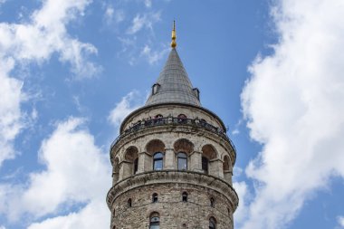 Ünlü turizm merkezi Galata Kulesi, Beyoğlu ilçesi, İstanbul, Türkiye