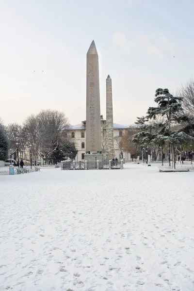 Obelisco Teodosio Dikilitas Plaza Sultanahmet Estambul Turquía Día Invierno Con — Foto de Stock