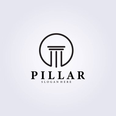 Çizgi sanatı adalet logosu simgesi vektör illüstrasyon tasarımı