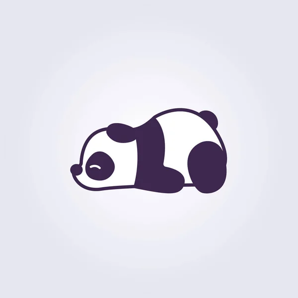 Cute Lazy Panda Illustration Icon Logo Symbol Vector Design Graphic — Stockvektor