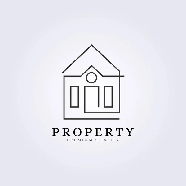 Home Property Simple Line Logo Vector Illustration Design — Stockvektor