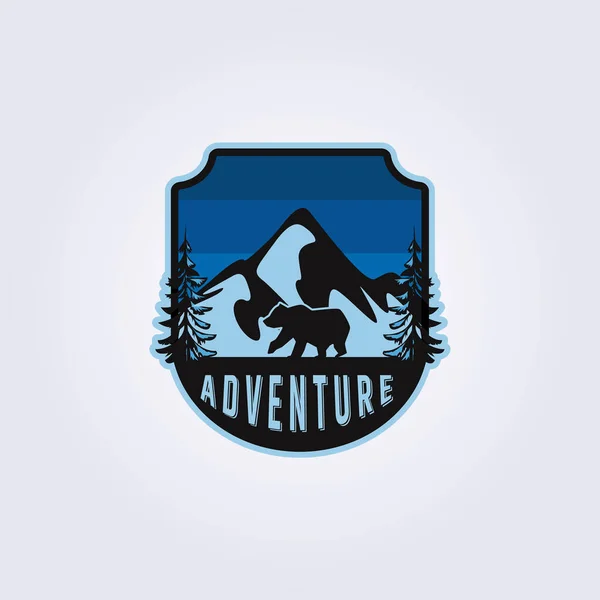Land Night Adventure Wild Mountain Logo Vector Illustration Design — Stock vektor