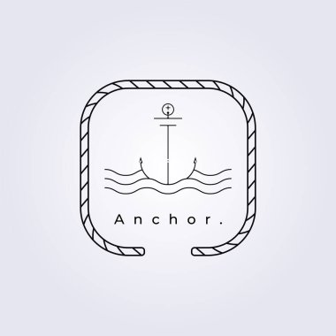 halat veya zincir rozet deniz dalgası yelken çapa logo vektör çizimi tasarımı