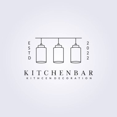 Mutfak barı iç tasarım logosu, mutfak bar hattı sanat logosu çizimi grafik tasarımı