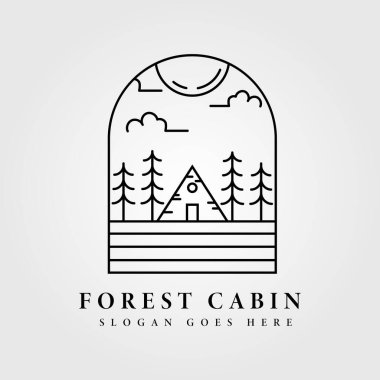 Orman kulübesi logosu vektör çizim logosu amblemi