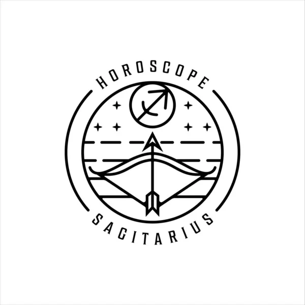 Sgittarius Logo Çizgisi Sanatının Centaur Zodiac Basit Minimalist Vektör Illüstrasyon — Stok Vektör