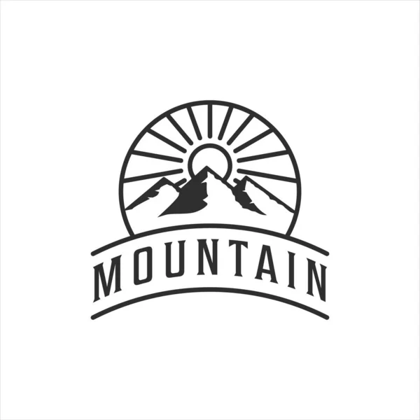 Logo Góry Vintage Wektor Ilustracja Szablon Ikona Projekt — Wektor stockowy