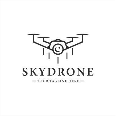 gökyüzü drone logo hattı sanat vintage vektör illüstrasyon şablonu simge grafik tasarımı