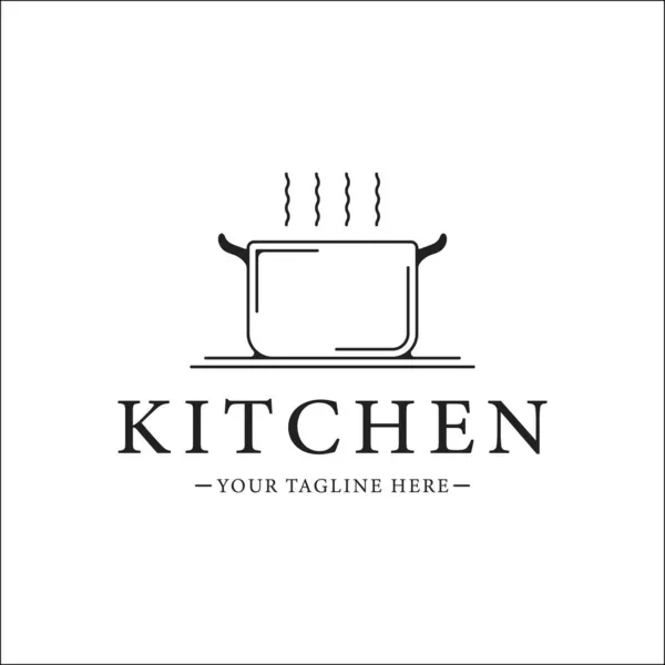 Část Kuchyňské Sady Logo Čára Výtvarný Vektor Ilustrace Šablona Ikona — Stockový vektor