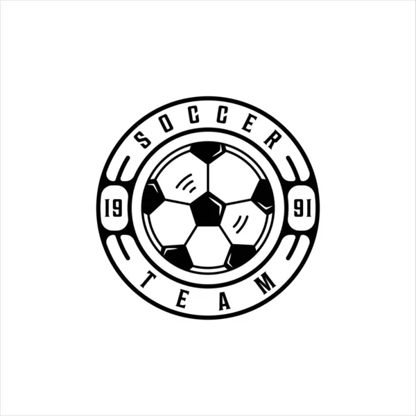 Calcio Calcio Logo Vintage Vettoriale Illustrazione Modello Icona Grafica Emblema — Vettoriale Stock