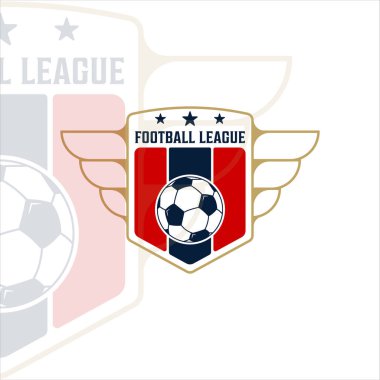 Futbol ya da futbol logosu klasik vektör illüstrasyon şablonu ikon grafik tasarımı. spor modern amblemi rozet ve tipografi ile
