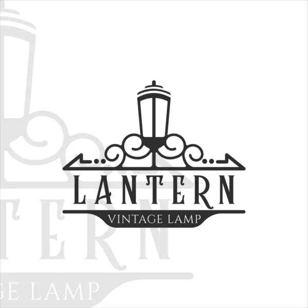 Logo Lanterna Vintage Vettoriale Illustrazione Modello Icona Grafica Lampada Retrò — Vettoriale Stock