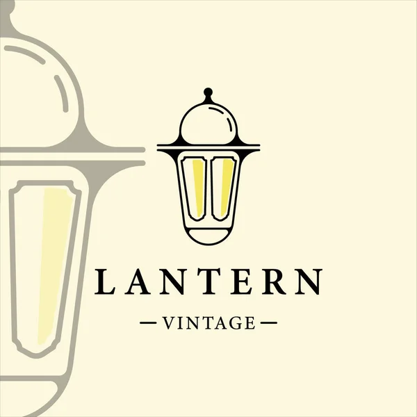 Λογότυπο Lantern Vintage Διανυσματική Εικονογράφηση Πρότυπο Γραφικό Σχεδιασμό Δρόμο Εικονίδιο — Διανυσματικό Αρχείο