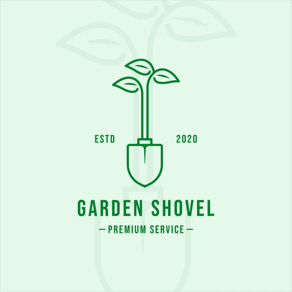 Kürek bahçesi logo hattı sanat vintage minimalist vektör illüstrasyon ikon grafik tasarımı