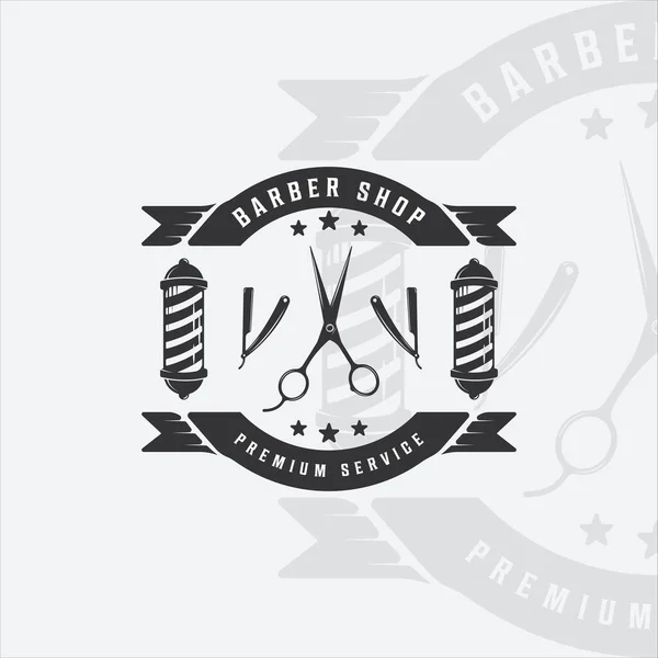 Berber Dükkanı Logosu Vektör Illüstrasyon Şablonu Ikon Grafik Tasarımı Geçmişe — Stok Vektör
