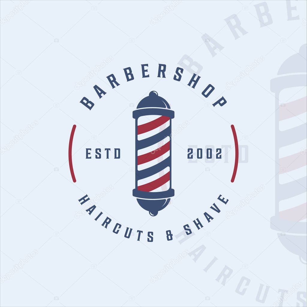 Barber shop logo vintage vector logo illustration template icon graphic design