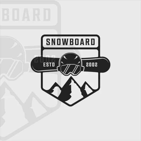 Snowboard Logo Vintage Vector Illustration Template Icon Graphic Design Helmet — 图库矢量图片